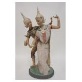1080	LARGE LLADRO FIGURE GROUP, SIAMESE DANCERS, ONE FINGER REPAIRED, ONE BROKEN OFF, 21 1/4 IN HIGH