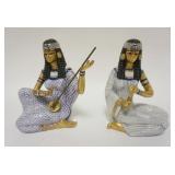 1082	2 EDOARDO TASCA PORCELAIN FIGURES, EGYPTIAN WOMEN W/MUSICAL INSTRUMENTS, ONE HAS DAMAGE ON THE 