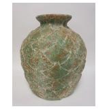 1098	LARGE DECORATED POTTERY FLOOR URN, 18 IN HIGH
