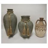 1105	3 LARGE POTTER VASES, TALLEST IS 22 IN