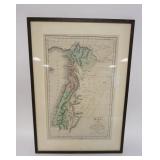 1113	GALL & INGLIS MAP OF PALESTINE 1852, 16 1/2 IN X 23 1/4 IN INCLUDING FRAME