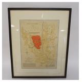 1114	MAP OF ANCIENT JERUSALEM, PATENT ILLUMINATED MAPS FROM AN ORIGINAL DRAWING BY W HUGES, 14 1/2 I