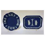 1123	2 WEDGWOOD JASPERWARE TRAYS, 10 1/4 IN & 10 1/2 IN