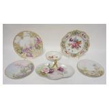 1151	6 PIECE CHINA LOT W/DRESDEN, CT, GERMANY, ETC, DRESDEN PLATE IS 10 IN