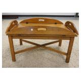 1185	ETHAN ALLEN BUTLERS TABLE, X STRETCHER BASE, 33 IN X 21 1/4 IN X 22 1/4 IN HIGH, CLOSED