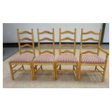 1190	SET OF FOUR LADDER BACK CHAIRS, ONE ARM & THREE SIDES