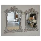 1193	PAIR OF MIRROR CRAFT MIRRORS IN ORNATE PAINTED FRAMES. 34 IN X 43 IN 