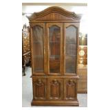 1207	CHINA CABINET W/ GLASS SHELVES & TWO BLIND DOORS BENEATH, 40 1/2 IN W, 79 3/4 IN H 