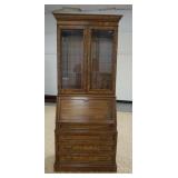 1210	HERITAGE SLANT FRONT SECRETARY W/ BOOK DISPLAY CASE TOP, & GLASS SHELVES, 82 IN H, 33 IN W, 16 