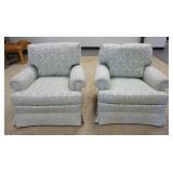 1215	PAIR OF ARMCHAIRS W/ BROCADE UPHOLSTERY, 28 IN W, 33 IN DEEP, 33 IN H 