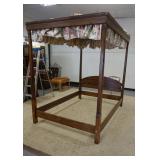 1220	CANOPY BED W/ FABRIC COVER, 63 1/4 IN W, 87 IN L, 83 IN H 