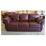 1223	LA Z BOY BURGANDY LEATHER SOFA *SIGANTURE LEATHER* 86 IN W, 38 IN H 