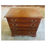 1228	4 DRAWER NIGHTSTAND HAS BRACKET FEET FINISH WEAR ON THE TOP, 24 IN W, 14 IN DEEP, 23 1/2 IN H 