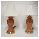 1238	PAIR OF URN FORM CERAMIC LAMPS 26 IN H 
