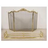 1251	BRASS FENDER & FIRE SCREEN, FENDER IS 43 1/2 IN W 
