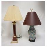 1257	2 LAMPS 1 ASIAN STYLE 1 COLUMN, 31 1/2 IN H 