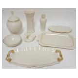 1271	8 PIECES LENOX, MADE IN USA, SWAN IS GREEN MARK, TALLEST VASE IS 8 1/2 IN, WIDEST TRAY IS 14 1/