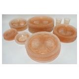 1272	30 PIECE PINK MISS AMERICA DEPRESSION GLASS, ROUND FOOTED PLATES ARE 12 IN