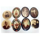 1284	GROUP OF 8 PHOTO BUTTONS, LARGEST OVALS ARE 7 3/4 IN & 5 3/4 IN