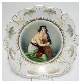 1286	BAVARIAN PLATE W/MOTHER & DAUGHTER, 12 1/4 IN