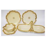 1299	4 PIECE T&V LIMOGES FOR BAYNARD, BANKS & BRYAN, WILMINGTON DELAWARE, BASKET IS 13 1/2 IN WIDE, 