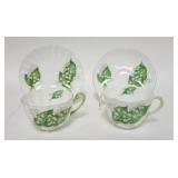 1309	2 SHELLEY CUP & SAUCER SETS, LILY OF THE VALLEY, 2 DIFFERENT SHAPES
