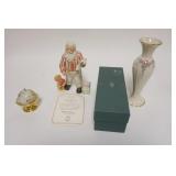 1319	LENOX LOT W/SANTAS, FLIGHT PLAN, VASE IN BOX & MINIATURE GLOBE