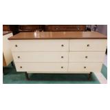 1004	STANELY MIDCENTURY MODERN 6 DRAWER CHEST, FORMICA TOP, 52 IN W, 29 1/2 IN H, 17 3/4 IN DEEP