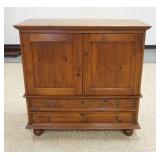 1030	LANE FARM CABINET W/ TWO DOORS, TWO DRAWERS, BUN FEET. ROSEMONT NJ DIE STAMPED ON THE TOP BACK 