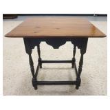 1032	STRECTHER BASE TAVERN TABLE W/ CUT OUT SKIRT, 26 IN X 22 IN, 29 IN H 