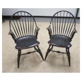 1033	PAIR OF WINDSOR CONTINUOUS ARM CHAIRS SIGNED WCW