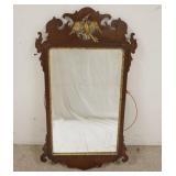 1036	CHIPPENDALE MIRROR W/ GILT PHEONIX BIRD CREST. 21 1/2 IN X 39 IN 