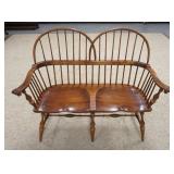 1044	DR DIMES WINDSOR STYLE SETTEE.  47 1/2 IN W, 39 1/2 IN H, 19 IN DEEP 