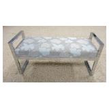 1051	SUNPAN DARBY BENCH W/ CHROME FRAME & UPHOLSTERED TOP, 40 1/2 IN X 14 1/2 IN 19 1/2 IN H 
