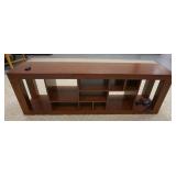 1055	LOW ENTERTAINMENT CABINET W/ ADDED LED LIGHT STRIP. 78 IN X 32 IN, 26 1/2 IN H 