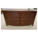 1057	BROWNSTONE 6 DRAWER MODERN CHEST 62 IN W, 35 IN H 22 3/4 IN DEEP 