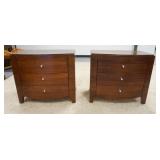 1058	PAIR OF BROWNSTONE 3 DRAWER NIGHTSTANDS, 33 IN W, 29 IN H, 22 3/4 IN DEEP