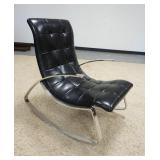 1062	ANDREW MARTIN LEATHER & CHROME ROCKER, 24 1/4 IN W, 37 1/2 IN H, APP. 37 IN L 