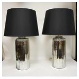 1072	PAIR OF THEODORE *MERCURY GLASS* LAMPS, 33 1/2 IN H, APP. 8 1/2 IN DIAMTER 