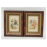 1084	PAIR OF FRAMED ANTIQUE POSTCARDS OF CHILDREN AT THE BEACH, 7 IN X 9 1/2 IN INCLUDING FRAME