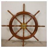 1102	SHIPS WHEEL W/BRASS CENTER, 47 IN DIAMETER