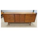 1112	DREXEL DECLARATION MIDCENTURY MODERN CHEST, HAS 6 DRAWERS & 2 DOORS W/3 INTERIOR DRAWERS, 72 1/