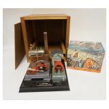 1132	WILESCO STEAM ENGINE W/CUSTOM BOX & ADDED ACCESSORIES, HAS ORIGINAL BOX FOR ENGINE ONLY