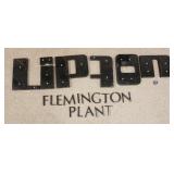1135	ALUMINUM LETTERS LIPTON, FLEMINGTON PLANT, LARGE ARE 10 1/4 IN, SMALL ARE 3 1/4 IN, LIPTON TEA 