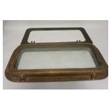 1138	RECTANGULAR BRASS PORTHOLE W/BACK PLATE FOR MOUNTING, 25 3/4 IN X 12 1/2 IN
