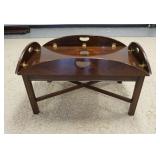 1145	STICKLEY BUTLERS TABLE W/STRETCHER BASE, CHERRY, OPEN 31 3/4 IN X 40 IN X 17 1/2 IN HIGH