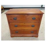 1148	3 DRAWER COUNTRY CHEST W/BRASS PULLS, 35 1/2 IN WIDE X 17 IN DEEP X 31 1/2 IN HIGH