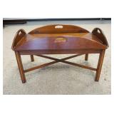 1149	STATTON OLD TOWNE BUTLERS TABLE, CHERRY, X STRETCHER BASE, OPEN 31 1/4 IN X 45 3/4 IN X 17 IN H