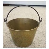 1153	BRASS JELLY BUCKET W/WROUGHT IRON HANDLE, 8 1/2 IN HIGH INCLUDING HANDLE