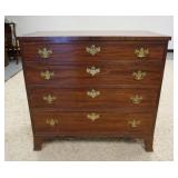 1155	ANTIQUE 4 DRAWER CHEST W/SWEPT BRACKET FEET, 39 1/2 IN WIDE X 19 IN DEEP X 37 IN HIGH